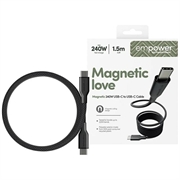 Empower av PanzerGlass Magnetisk USB-C - 240W, 1.5m - Svart