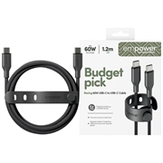 Empower by PanzerGlass Racing USB-C-kabel - 60W, 1.2m - svart