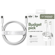 Empower by PanzerGlass Racing USB-C-kabel - 60W, 1.2m - hvit