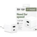 Empower by PanzerGlass Turbo 35W GaN hurtiglader - USB-C, USB-A - hvit