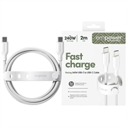 Empower by PanzerGlass USB-C-kabel - 240W, 2m - hvit