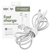 Empower by PanzerGlass USB-C-kabel - 240W, 2m - hvit