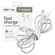 Empower by PanzerGlass USB-C-kabel - 240W, 1.2m - hvit