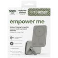 Empower by PanzerGlass trådløs powerbank med spinnestativ - 5000mAh, kompatibel med Qi2 og MagSafe - titan