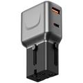 Energea TravelGo Adapter 35 - US, UK, AU, EU, PD 35W - Våpenmetall