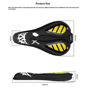 Enlee EN-330 Vannavstøtende sykkelseteovertrekk med silikonpolstring - Gul / Svart / Hvit