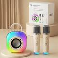 Erazer K20 Bluetooth-karaokehøyttaler med 2 mikrofoner - beige