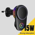 Essager 15W magnetisk trådløs lader/bilholder til luftventil med kjølevifte - MagSafe-kompatibel - svart