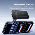 Essager 65W GaN ultratynn hurtiglader - 2x USB-C, USB-A - svart