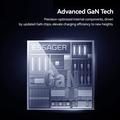 Essager 65W GaN ultratynn hurtiglader - 2x USB-C, USB-A - svart