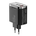 Essager ES-CD64 65W GaN-vegglader - 3 porter - svart