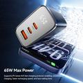 Essager ES-CD64 65W GaN-vegglader - 3 porter - hvit