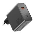 Essager ES-CD65 65W GaN-vegglader - USB-C/USB-A - svart