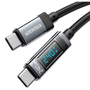 Essager ES-X47 240W USB-C-kabel med digitalt display - 1m - svart