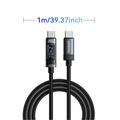 Essager ES-X47 240W USB-C-kabel med digitalt display - 1m - svart