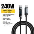 Essager ES-X47 240W USB-C-kabel med digitalt display - 1m - svart