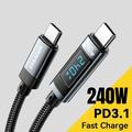 Essager ES-X47 240W USB-C-kabel med digitalt display - 1m - svart
