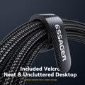 Essager ES-X47 240W USB-C-kabel med digitalt display - 2m - svart