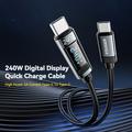 Essager ES-X47 240W USB-C-kabel med digitalt display - 2m - svart