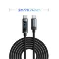 Essager ES-X47 240W USB-C-kabel med digitalt display - 2m - svart