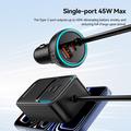 Essager F789 135W bilopplader til baksetet - 2x USB-C-kabler, 4xUSB-C-, 2x USB-A-innganger - 1.5m - svart