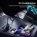 Essager F789 135W bilopplader til baksetet - 2x USB-C-kabler, 4xUSB-C-, 2x USB-A-innganger - 1.5m - svart