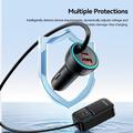 Essager F789 135W bilopplader til baksetet - 2x USB-C-kabler, 4xUSB-C-, 2x USB-A-innganger - 1.5m - svart