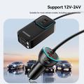 Essager F789 135W bilopplader til baksetet - 2x USB-C-kabler, 4xUSB-C-, 2x USB-A-innganger - 1.5m - svart