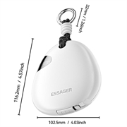 Essager HW02 10000mAh Powerbank med Type-C-kabel og karabinkrok - 22.5W - Hvit