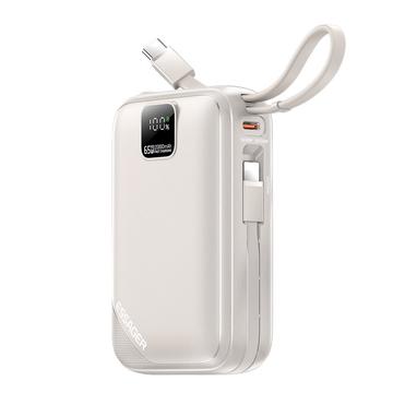 Essager PD 65W hurtigladende powerbank 20000mAh med lyn-/USB-C-kabler - titan