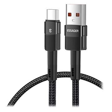 Essager Quick Charge 3.0 USB-C Kabel - 66W - 1m - Svart