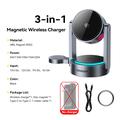 Essager T50 Qi 2.2 3-i-1 magnetisk trådløs lader - 25W - grå