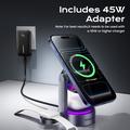 Essager T50 Qi 2.2 3-i-1 magnetisk trådløs lader - 25W - grå