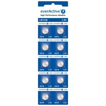 EverActive AG10 LR1130/LR54 alkaliske knappcellebatterier - 10 stk.