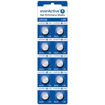 EverActive AG12 LR1142/LR43 alkaliske knappcellebatterier - 10 stk.