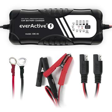 EverActive CBC-10 v2 Smart bilbatterilader 12V/24V - VRLA/AGM/VLA SLA/WET/GEL/BLADESYRE