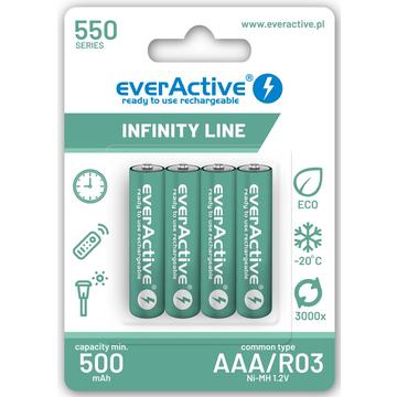 EverActive Infinity Line EVHRL03-550 Oppladbare AAA-batterier 550mAh - 4 stk.