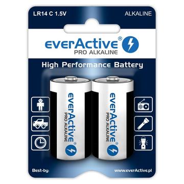 EverActive Pro LR14/C alkaliske batterier 8000mAh - 2 stk.