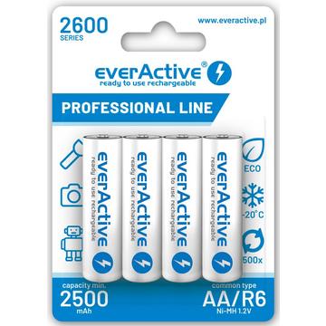 EverActive Professional Line EVHRL6-2600 oppladbare AA-batterier 2600mAh - 4 stk.