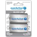 EverActive Silver Line EVHRL20-5500 oppladbare D-batterier 5500mAh - 2 stk.