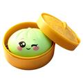 Dumpling squishy-leke med øyeuttrykk og dampkurv - grønn