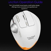 F-33 trådløs trackball-mus - 5 DPI-nivåer - hvit