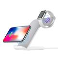 F11 2-i-1-stativ for trådløs lading av smartklokke med Qi trådløs hurtiglader for iPhone, Samsung og Apple Watch
