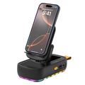 F15 3-i-1 sammenleggbar telefonholder med Bluetooth-høyttaler og 1200mAh powerbank