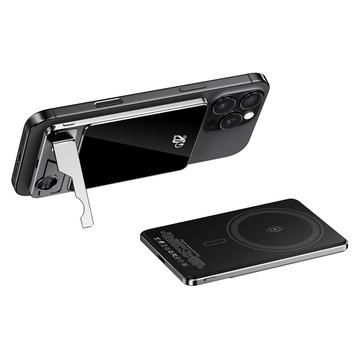 F15 Ultratynn 10000mAh magnetisk trådløs powerbank med stativ - 15W - grå