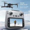 F208 sammenleggbar profesjonell drone V.2.0 med fjernkontroll med 4.5" skjerm - børsteløs, GPS - svart