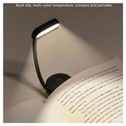 F26 LED-leselampe med klips og 3 lysstyrkenivåer