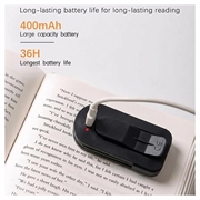 F26 LED-leselampe med klips og 3 lysstyrkenivåer