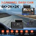 F310 3-kanals dashcam - 4K foran, 2K i kupeen, 2K bak - svart