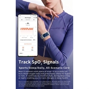 F360 Smart Band - Puls, HRV, SpO2, søvnregistrering, 44 treningsmoduser - silikonrem - blå